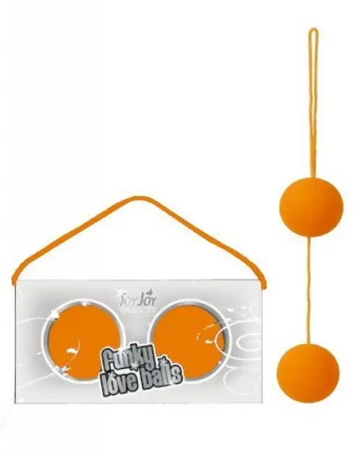 Вагинальные шарики FUNKY LOVE BALLS, оранжевые, 3.5 см photo 1