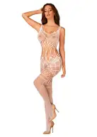 Сетчатый бодистокинг с имитацией топа и шорт Obsessive Bodystocking G330 XL/XXL, white, с доступом photo 1