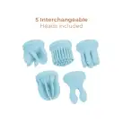 Вибратор Adrien Lastic Caress Blue с крутящимися насадками для стимуляции эрогенных зон photo 4