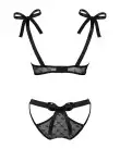 Полупрозрачный эротический комплект Obsessive Obsessivia 2pcs set black S/M, бюстгальтер и трусики photo 4
