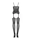 Бодистокинг Obsessive Bodystocking G310 S/M/L, топ, чулки, подвязках, круглые вырезы photo 6