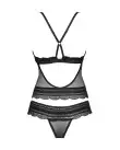Полупрозрачный набор с украшениями Obsessive Ivannes top & thong L/XL, черный, топ и танга photo 4