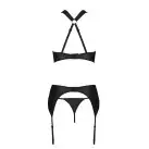 Сетчатый набор с узором: бюстгальтер с халтером, трусики, пояс для чулок Hima Set blackL/XL-Passion photo 4